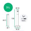 Cenicero de Pie Tubular 3L con Llave Forma Cigarrillo